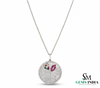 Multicolor Gemstone Heart Disc Charm Fine Jewelry - Diamond LOVE Medallion Pendant