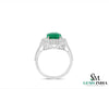 Achteckiger Verlobungsring mit natürlichem Smaragd und Diamanten, Jubiläumsgeschenkring