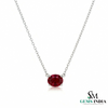 Oval cut Minimal Ruby Pendant Necklace for Everyday Luxury Wear