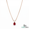 Timeless Pear Shape Ruby Necklace for Birthday Anniversary and Valentine Gift