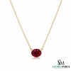Oval cut Minimal Ruby Pendant Necklace for Everyday Luxury Wear