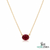Oval cut Minimal Ruby Pendant Necklace for Everyday Luxury Wear