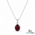 Romantic Oval Ruby and Diamond Pendant Necklace - Anniversary Gift for Her