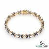 Marquise Blue Sapphire Floral Bracelet - Butterfly Flower Bracelet