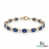 Oval Blue Sapphire and Diamond Tennis Bracelet – Classic Fine Jewelry