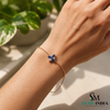 Marquise-Cut Blue Sapphire Floral Station Bracelet - Anniversary Gift for Her