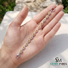 Natural Pear Cut Citrine & Diamond Halo Tennis Bracelet - November Birthstone Jewelry