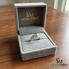 Natural Oval Emerald & Diamond Vintage Ring in 14k Gold - Art Deco Emerald Engagement Ring
