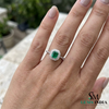 Achteckiger Verlobungsring mit natürlichem Smaragd und Diamanten, Jubiläumsgeschenkring