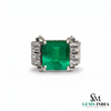 Octagon cut Emerald Ring in 14K Gold Minimalist Gold Band Ring
