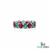 Ruby & Emerald Eternity Band Ring – Oval Gemstone Stackable Wedding Band