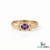 Natural Amethyst & Diamond Bezel Set Ring - Oval Gemstone Promise Ring for Her