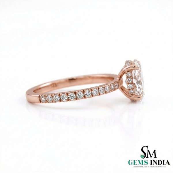 Oval Lab Grown Diamond Ring in 14K Gold Dainty Luxury Gold Jewelry