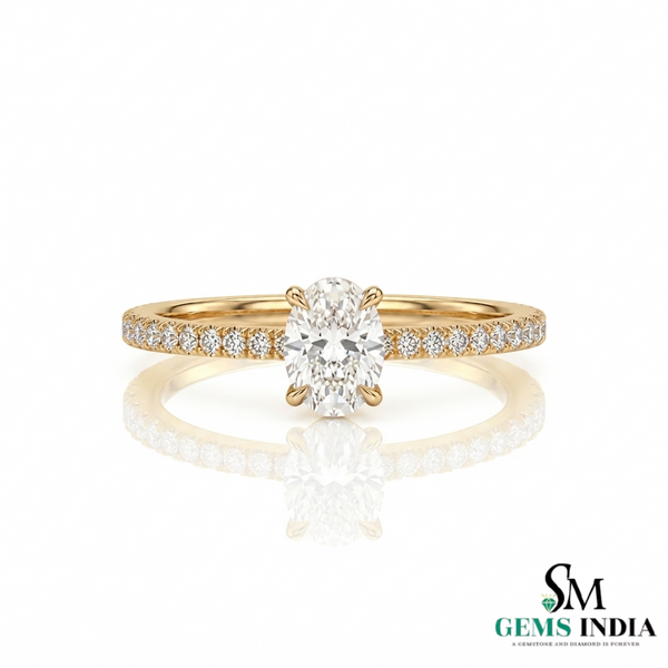 Oval Lab Grown Diamond Ring in 14K Gold Dainty Luxury Gold Jewelry