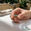 Oval Cut Emerald and Diamond Engagement Ring - Minimalist Fine Jewelry Gift