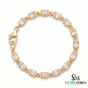 Oval Morganite Bracelet for Women - Birthday Gift for Her