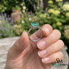 Achteckiger Verlobungsring mit natürlichem Smaragd und Diamanten, Jubiläumsgeschenkring