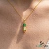 Luxury Emerald Capsule Pendant - Elegant Everyday Pendant