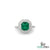 Achteckiger Verlobungsring mit natürlichem Smaragd und Diamanten, Jubiläumsgeschenkring