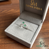 Elegant Oval Emerald and Diamond Bypass Ring - Green Gemstone Jewelry