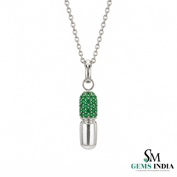 Luxury Emerald Capsule Pendant - Elegant Everyday Pendant