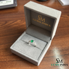 2 Karat Herzform-Smaragd- und Diamantring aus 14 Karat Gold, Smaragd-Verlobungsring