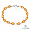 Natural Pear Cut Citrine Tennis Bracelet - November Birthstone Fine Jewelry for Women