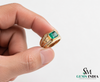Emerald Cut Emerald Signet Ring for Men in 14K Gold with Diamond Accents