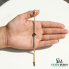 Natural Emerald Heart Center Stone Tennis Bracelet - Gift for Her