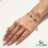 Dainty Pear Cut Emerald Chain Bracelet for Women - Fine Gemstone Jewelry Gift