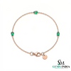 Dainty Pear Cut Emerald Chain Bracelet for Women - Fine Gemstone Jewelry Gift