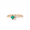 Emerald and Diamond Cluster Ring – Princess Cut Emerald Gold Ring