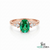 1.20 carat Oval Cut Natural Emerald and Diamond Trio Ring for Women Engagement Ring