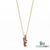 Round Natural Ruby & Baguette Diamond Statement Pendant for Women