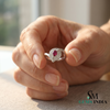 Natural Oval Ruby and Diamond Eye Ring - Unique Gold Cocktail Ring