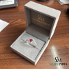 Heart Shaped Ruby & Diamond Open Ring - Romantic Promise Ring