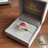 Ruby and Baguette Diamond Cocktail Ring - Fine Jewelry for Women