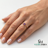 Natural Round Amethyst with Diamond Engagement Ring – February Birthstone Jewelry