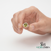 Oval Peridot Halo Engagement Ring with Diamond Accent - Timeless Fine Jewelry