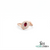Natural Oval Ruby and Diamond Eye Ring - Unique Gold Cocktail Ring