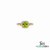 Natural Cushion Cut Peridot Halo Ring with Diamond Split Shank