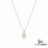 Natural Oval Opal Diamond Halo Pendant - – Vintage Inspired Diamond Opal Jewelry