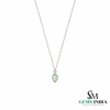 Pear Opal Solitaire Pendant with Diamond Accent - Elegant Teardrop Opal Jewelry