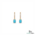 Turquoise Oval Cabochon Drop Earrings With Diamond Accents - Elegant Gift For Her