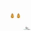 Pear Cut Natural Citrine Earrings – Minimalist Stud Earrings & Gift For Her