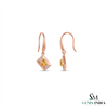 Heart Cut Citrine Drop Earrings With Diamond Accents – Statement Earrings For Women