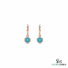 Turquoise Flower Drop Earrings For Woman- December Birthstone Jewelry