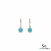 Turquoise Flower Drop Earrings For Woman- December Birthstone Jewelry