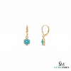 Turquoise Flower Drop Earrings For Woman- December Birthstone Jewelry