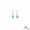 Luxury Round Turquoise Dangle Earrings - Anniversary Gift For Her